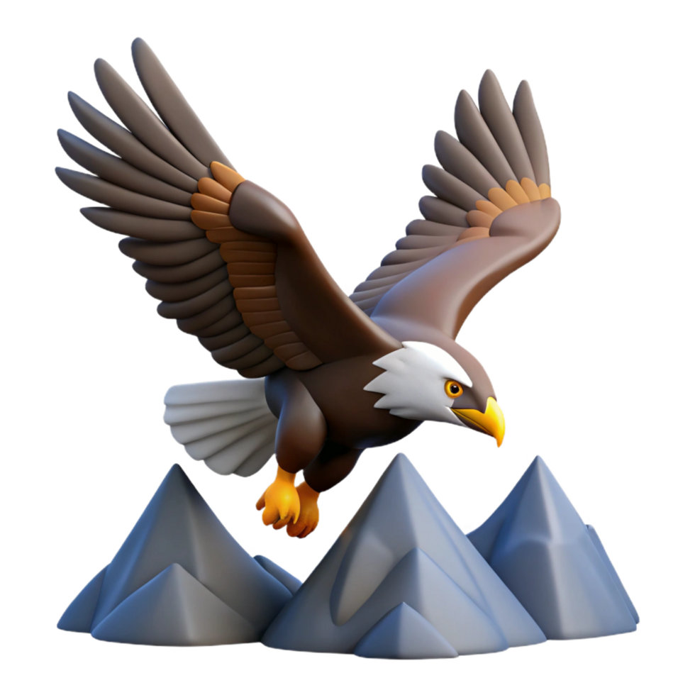 Majestic Eagle Soaring Above Mountain Peaks png