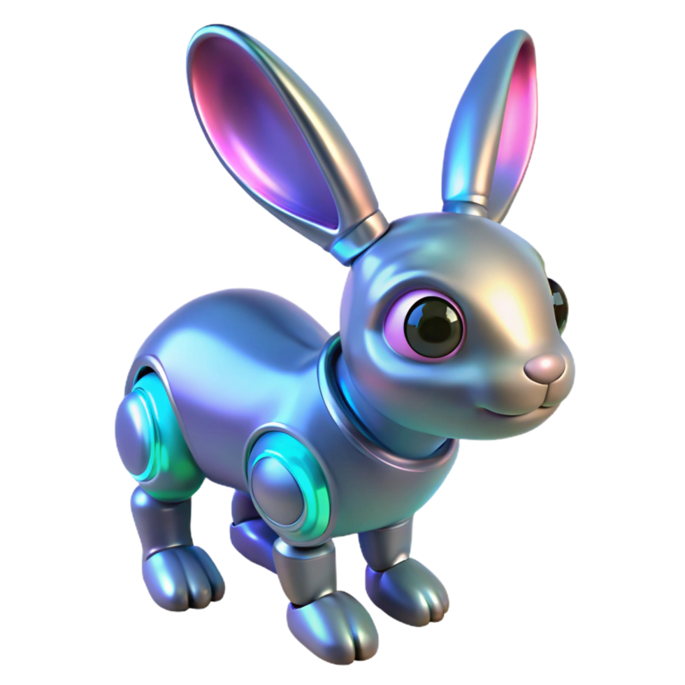 Cybernetic Rabbit A 3D Model of a Futuristic Bunny Robot png