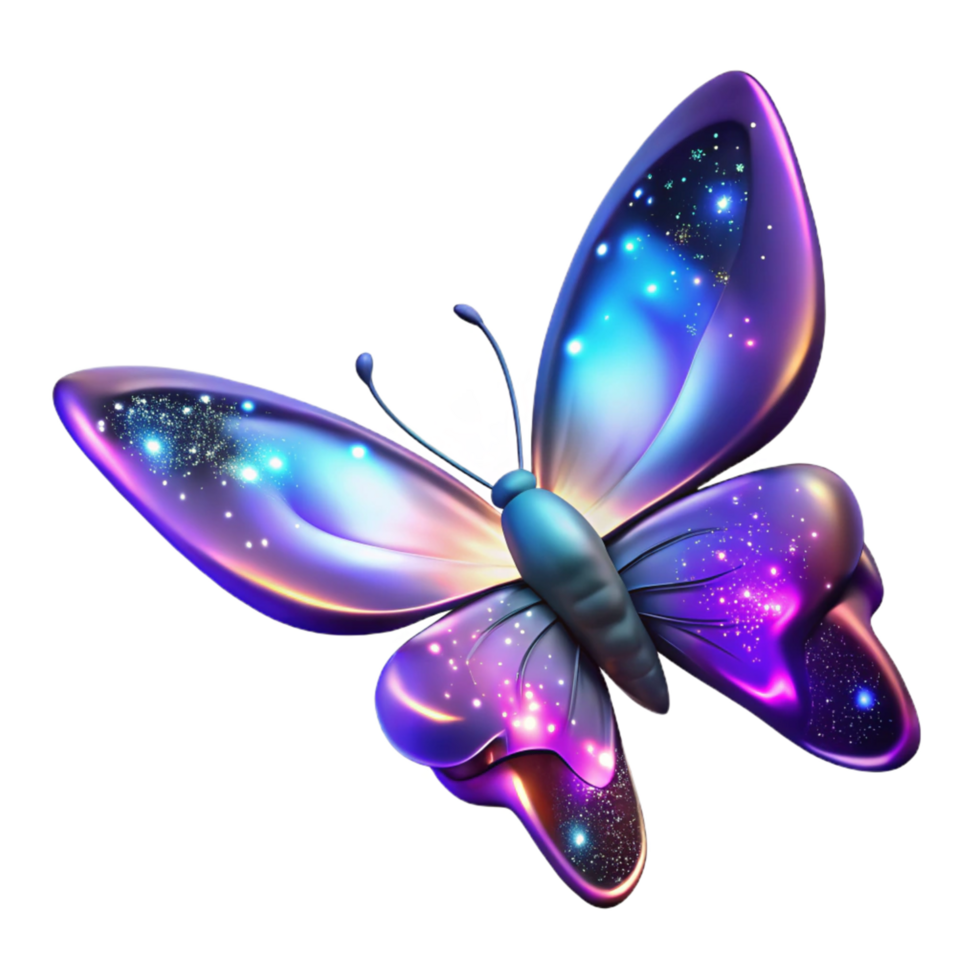 Cosmic Butterfly A Glowing Galaxy Wings Illustration png