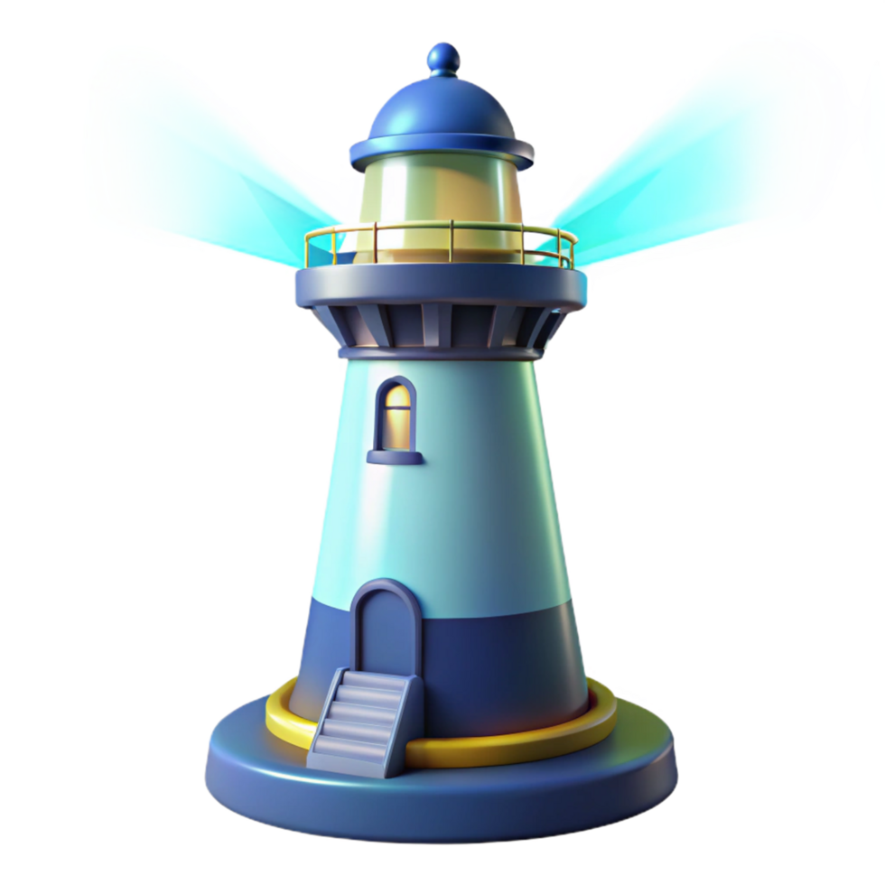 Lighthouse 3D Model Coastal Navigation, Beacon, Tower, Light, 3D Rendering, Sea, Ocean, Navigation Aid png