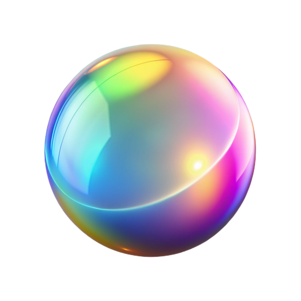 Iridescent Sphere Abstract Colorful Gradient Orb png
