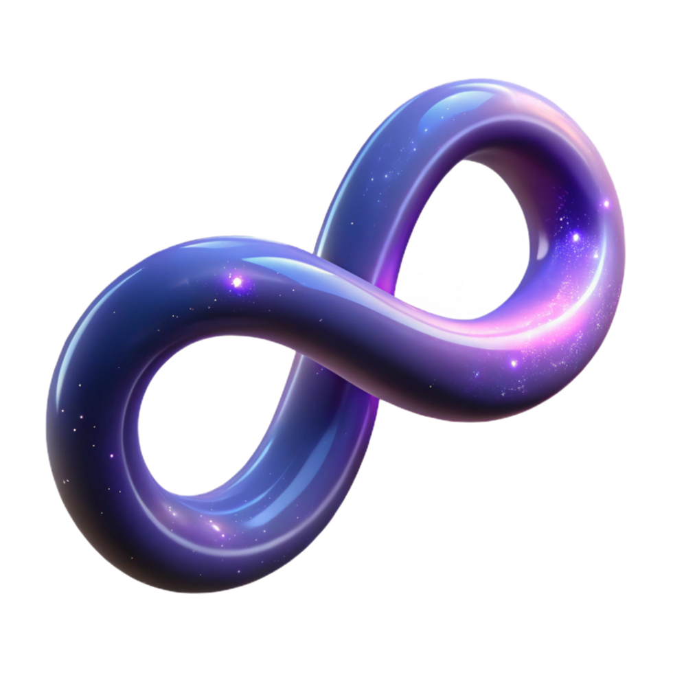 Cosmic Infinity A 3D Render of a Glittering, Intertwined Loop png