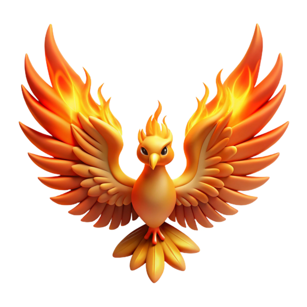 Fiery Avian Mythical Bird with Flaming Wings png