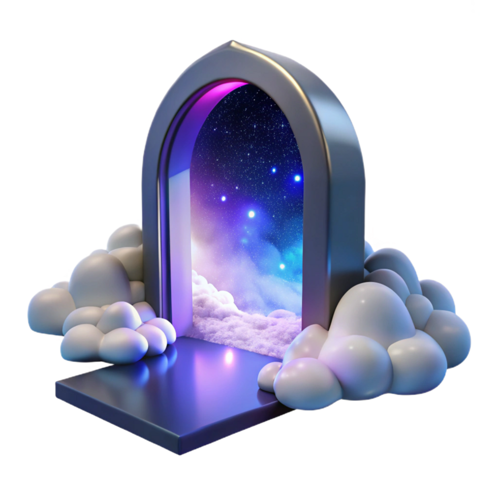 Cosmic Gateway A 3D Render of a Portal to the Stars png