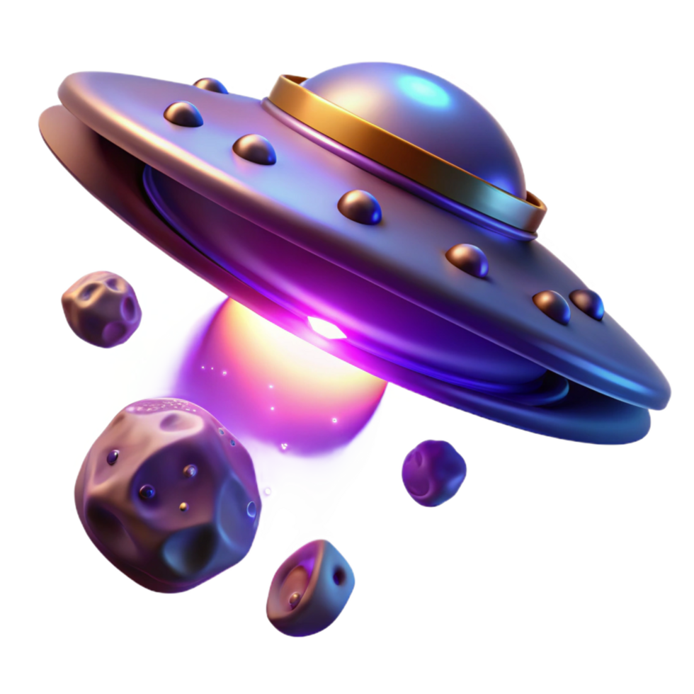 Cosmic Encounter UFO and Asteroid Field png