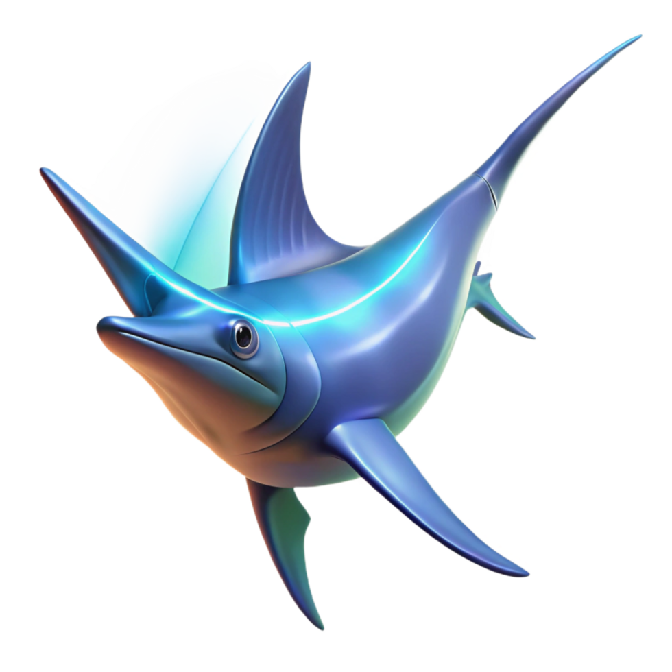 3D Render of a Blue Marlin Oceanic Apex Predator png