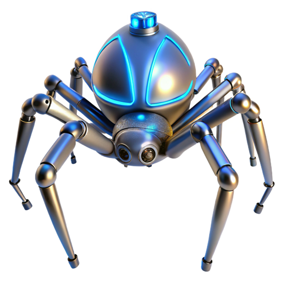 Futuristic Spider Robot Design, Mechanics, and Surveillance png