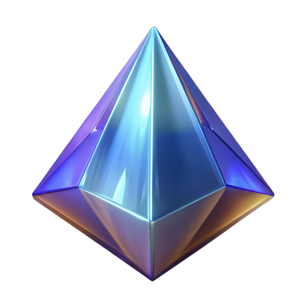 Iridescent Pyramid A Study in Geometric Light and Color png
