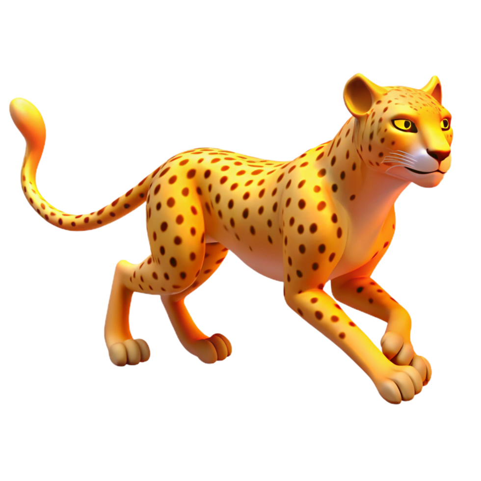 Animated Cheetah 3D Model of a Running Spotted Cat png