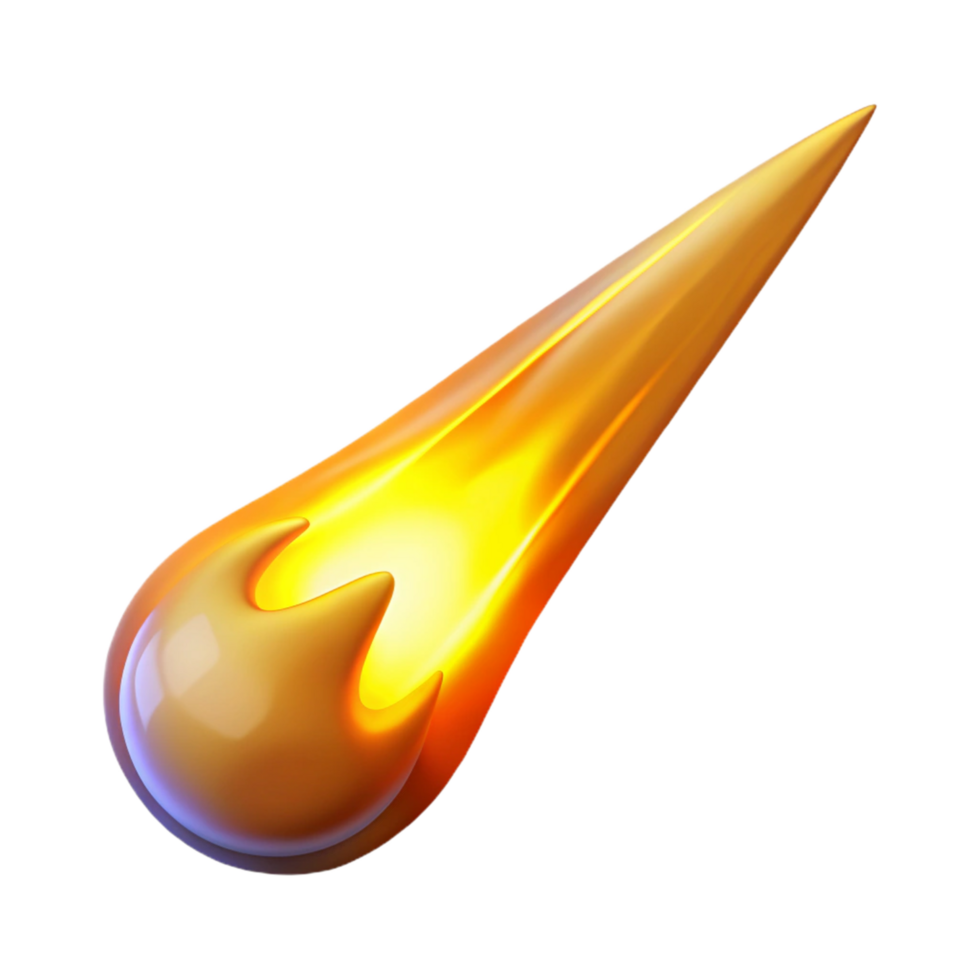 Fiery Comet A 3D Render of a Blazing Celestial Body png