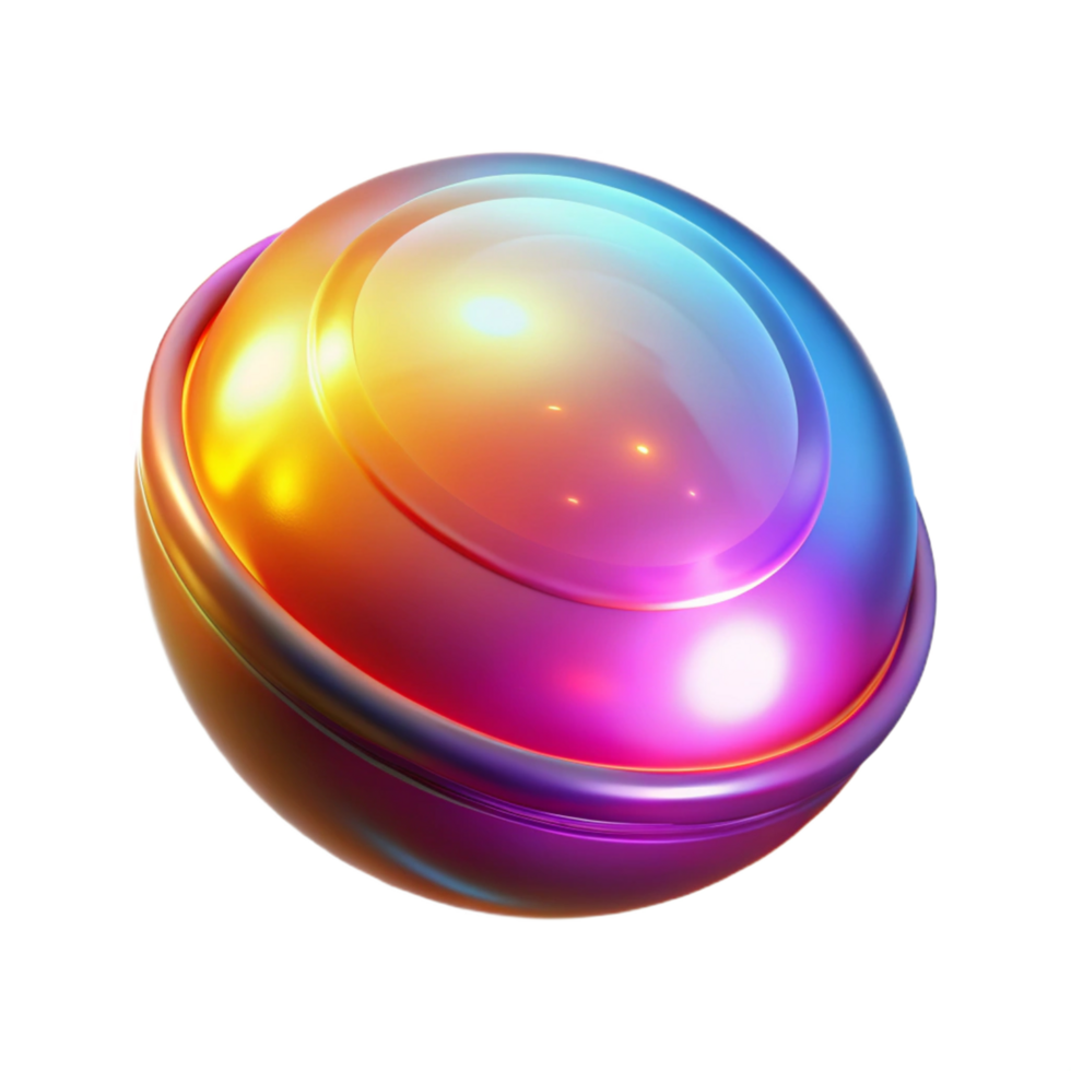 Abstract Sphere Glowing, Multicolored, 3D Render png