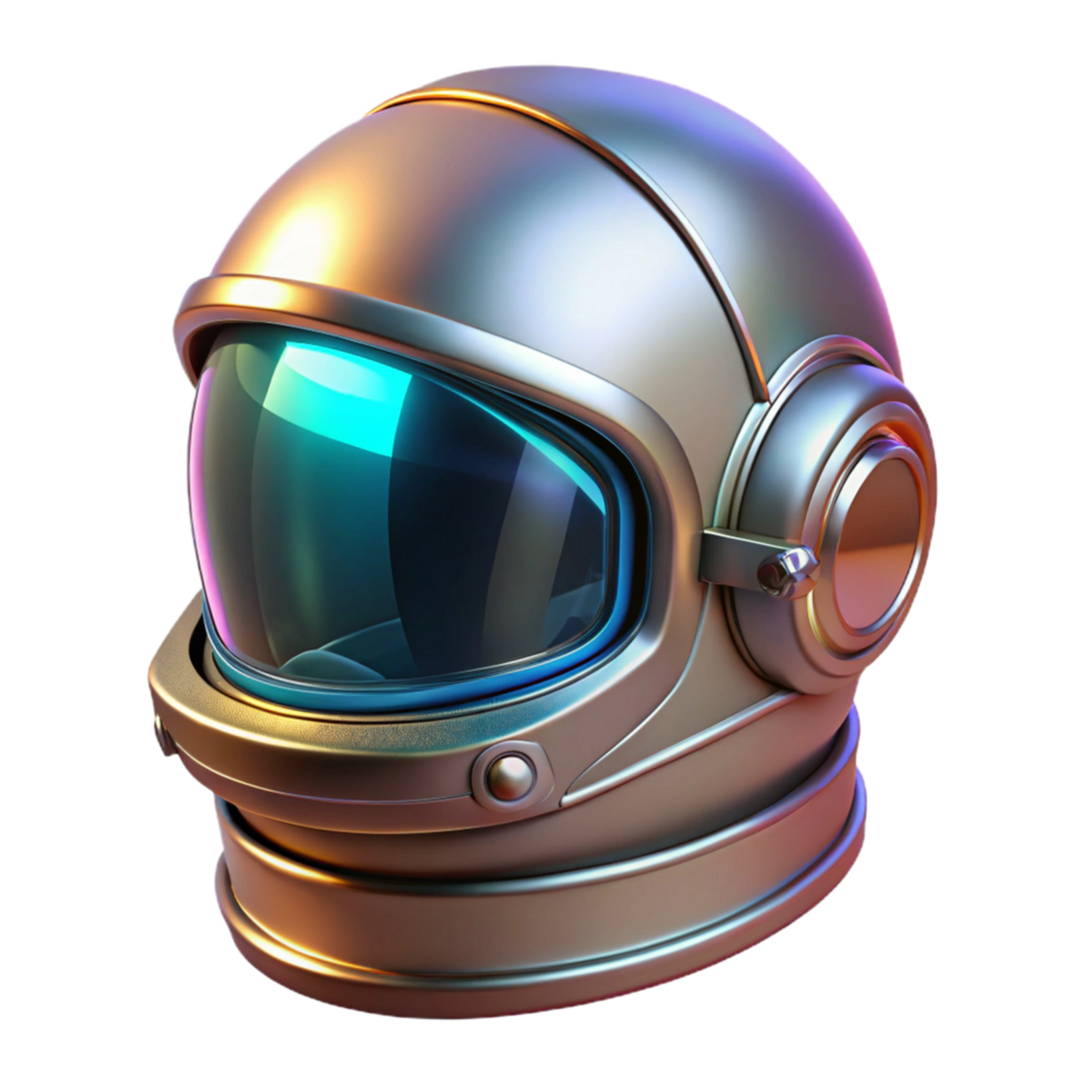 Futuristic Space Helmet Design Chrome, Visor, and Airtight Seal png