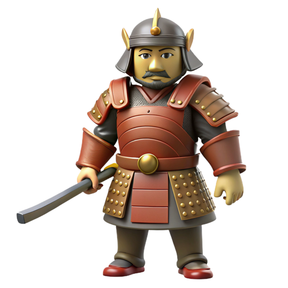 3D Render of a Fantasy Warrior in Asian Inspired Armor png