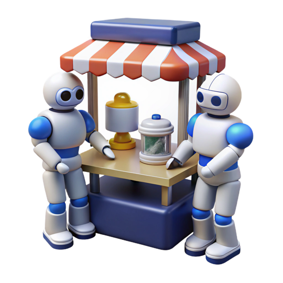 Robotic Market Stall AI Powered Vending and Automated Retail png