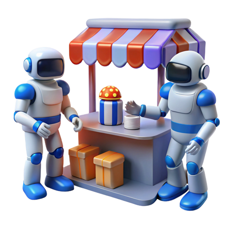 Robotic Retail Automated Storefront with Package Delivery png