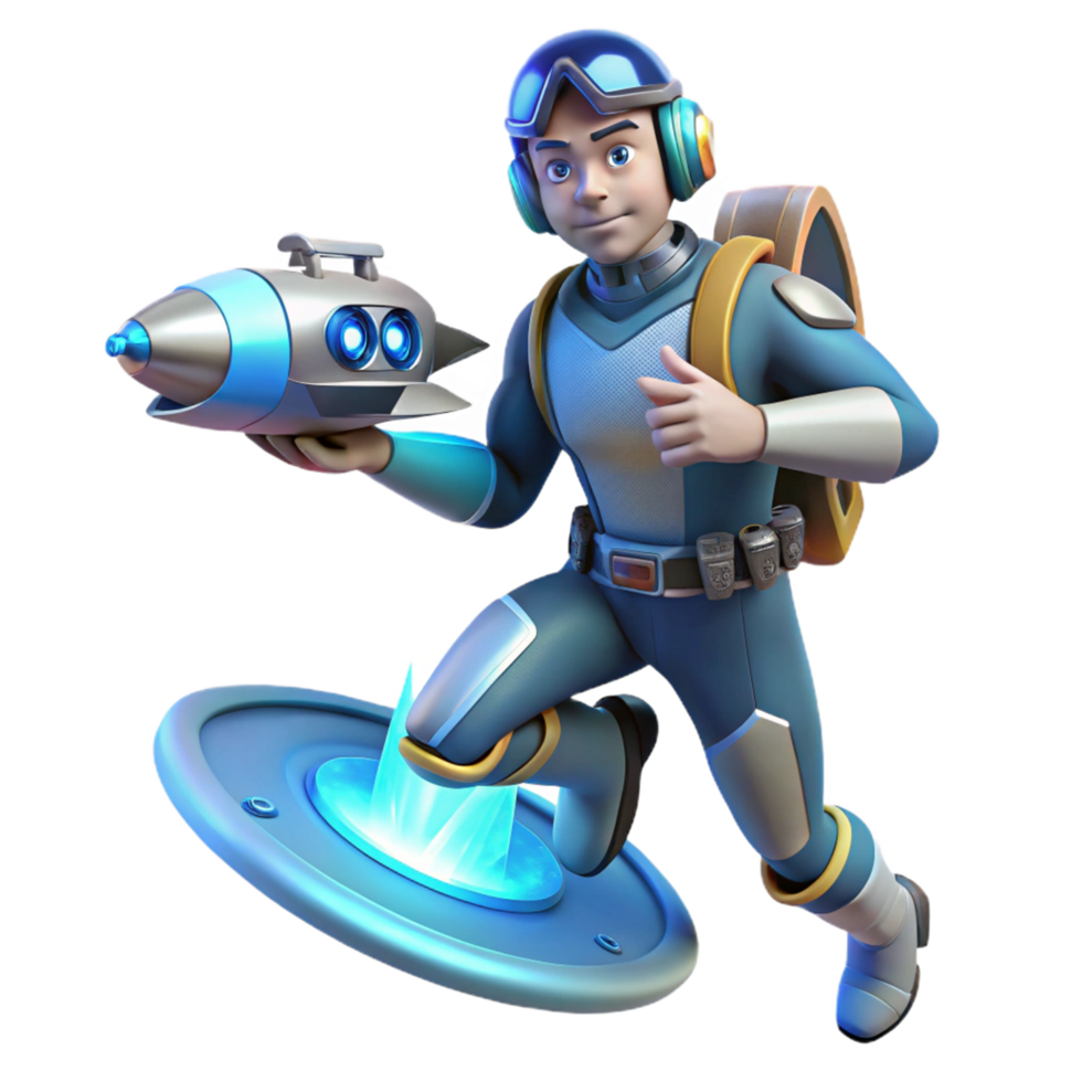 Futuristic Space Explorer with Jetpack and Advanced Technology png