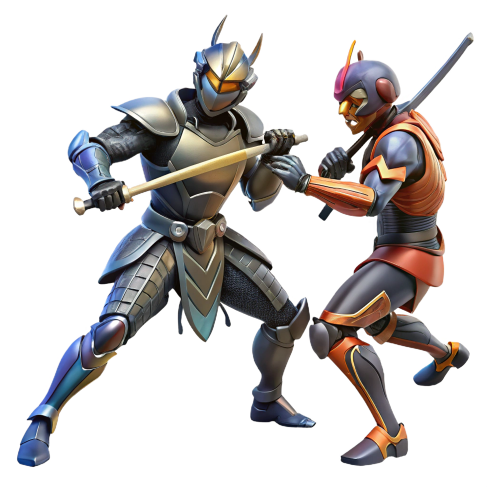 Digital Art Armored Warriors in Combat png