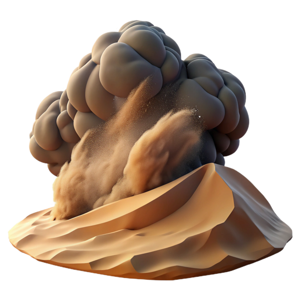 Sandstorm over Desert Dune Abstract 3D Render of Wind and Sand png