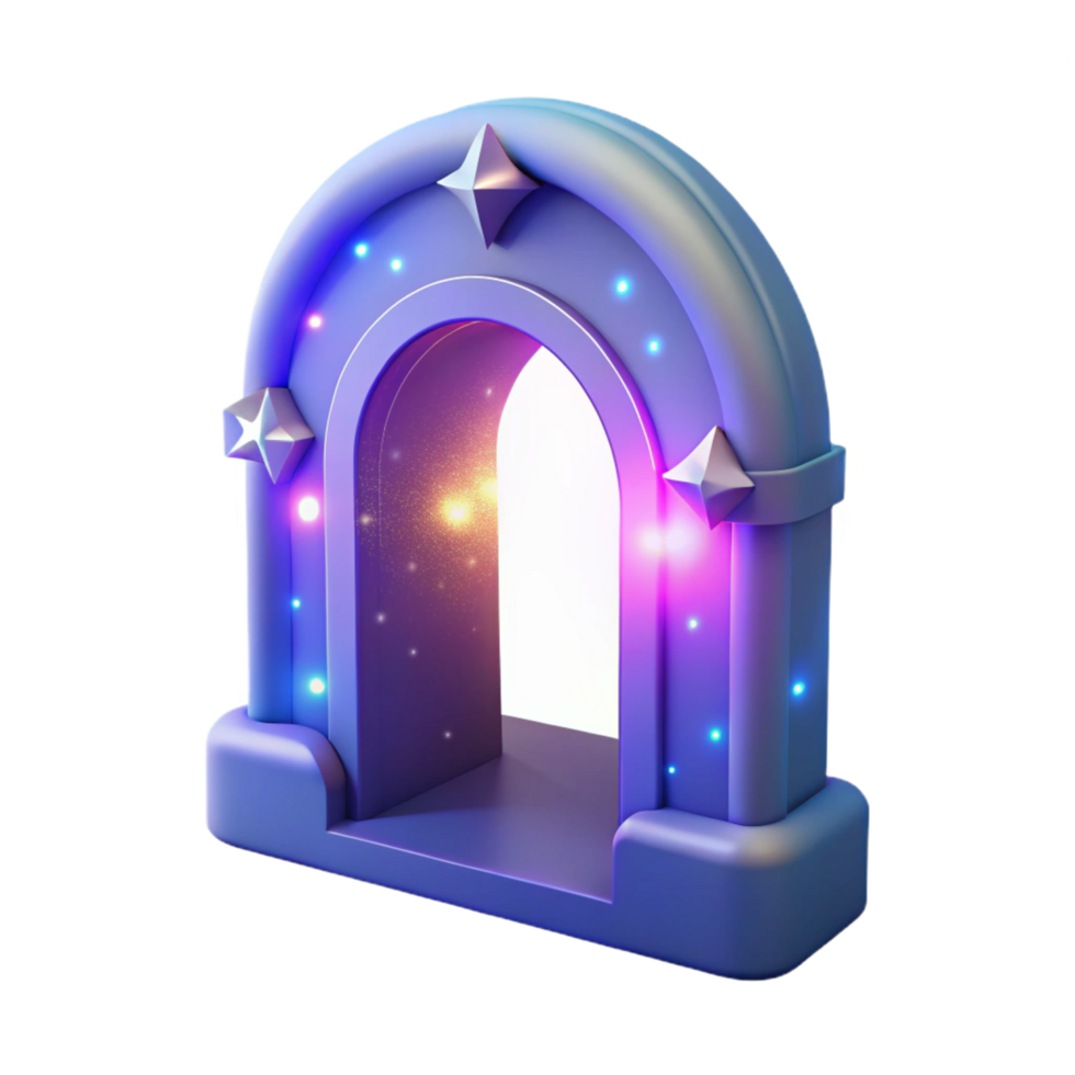 Luminous Archway A 3D Render of a Magical Portal png