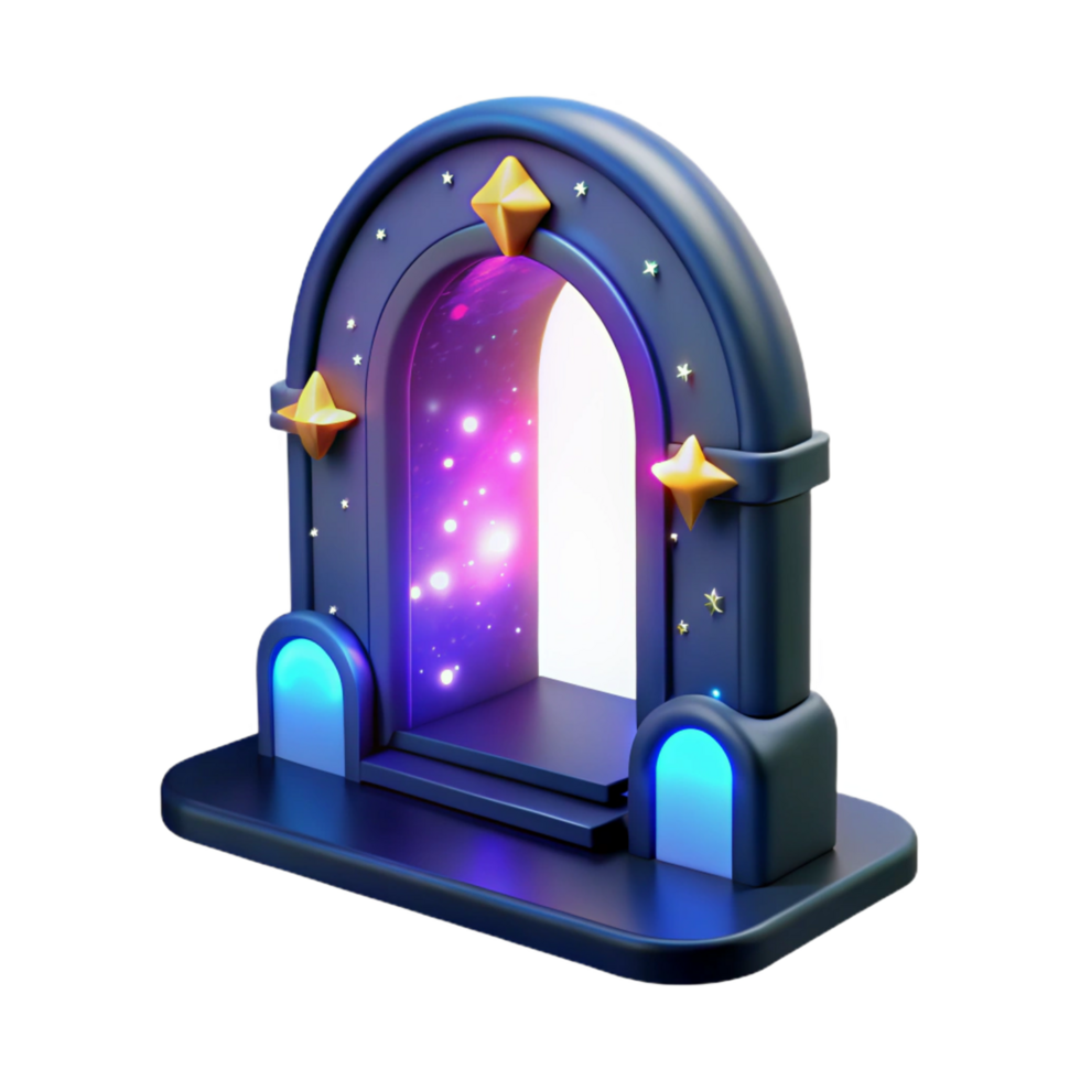 3D Render of a Celestial Archway A Gateway to the Cosmos png