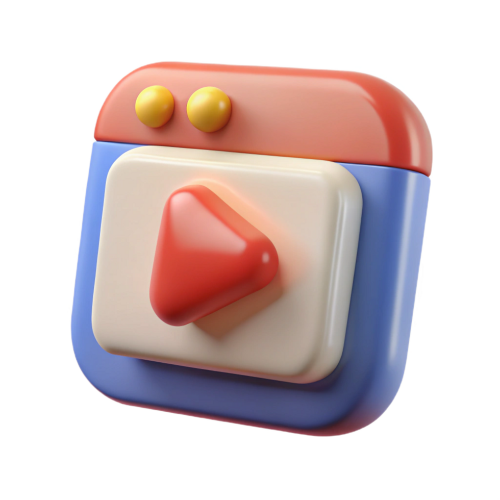 3D Play Button Icon Colorful App Interface Element png