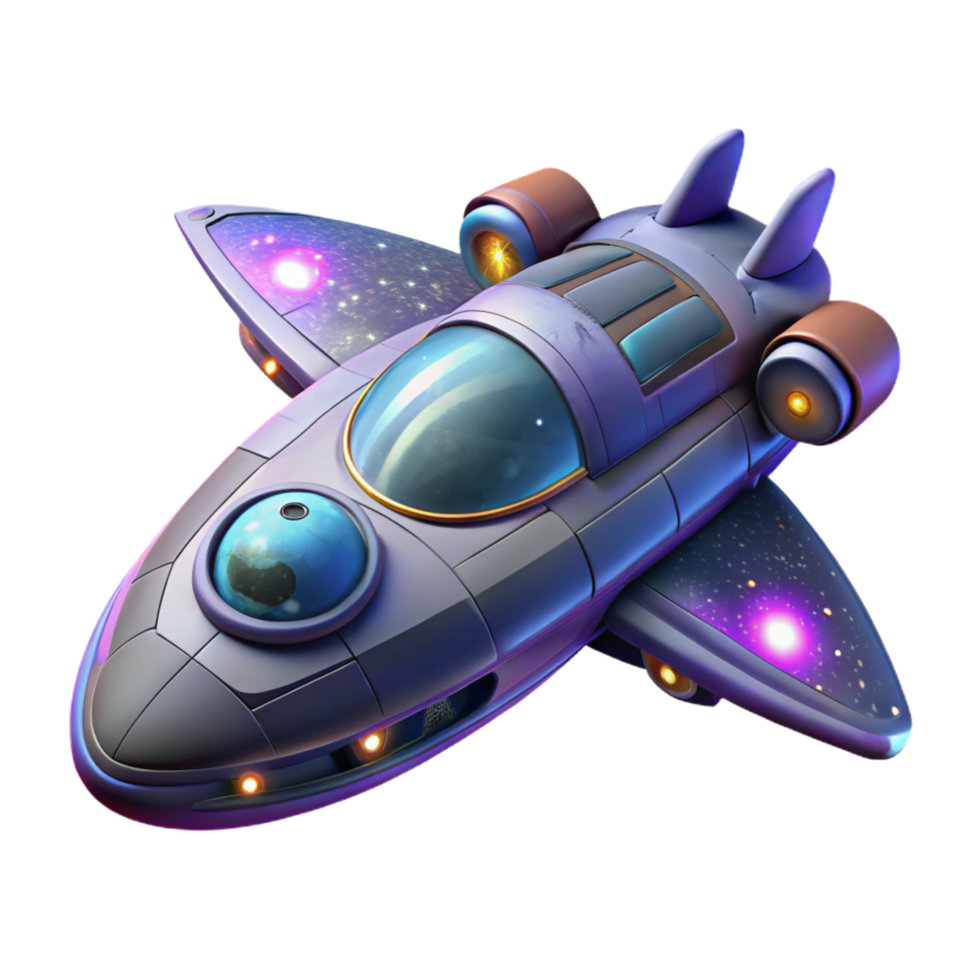 Cosmic Explorer Futuristic Spaceship Design png