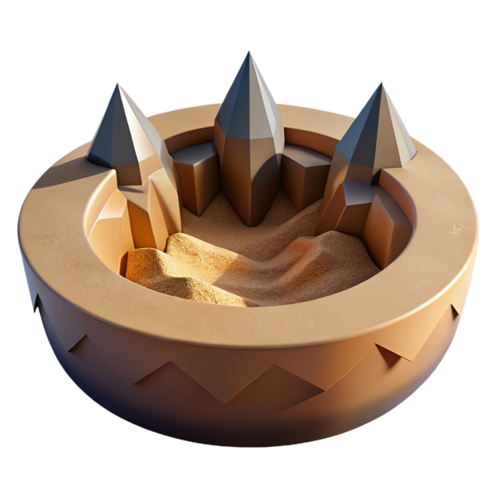Sand Pit with Spiked Enclosure 3D Render of Abstract Circular Structure png