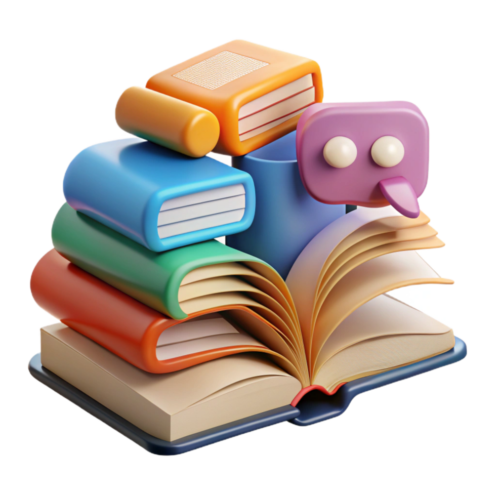 Exploring the World of Books A Colorful Journey Through Literature and Knowledge png