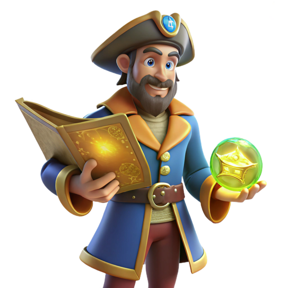 Captain's Magical Orb and Ancient Book A Quest for Treasure png
