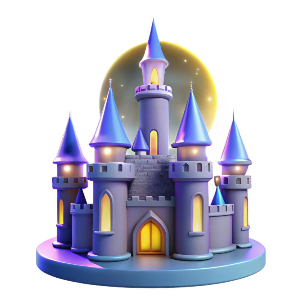Enchanted Castle 3D Model Fairytale Architecture, Fantasy Tower, Magical Kingdom png