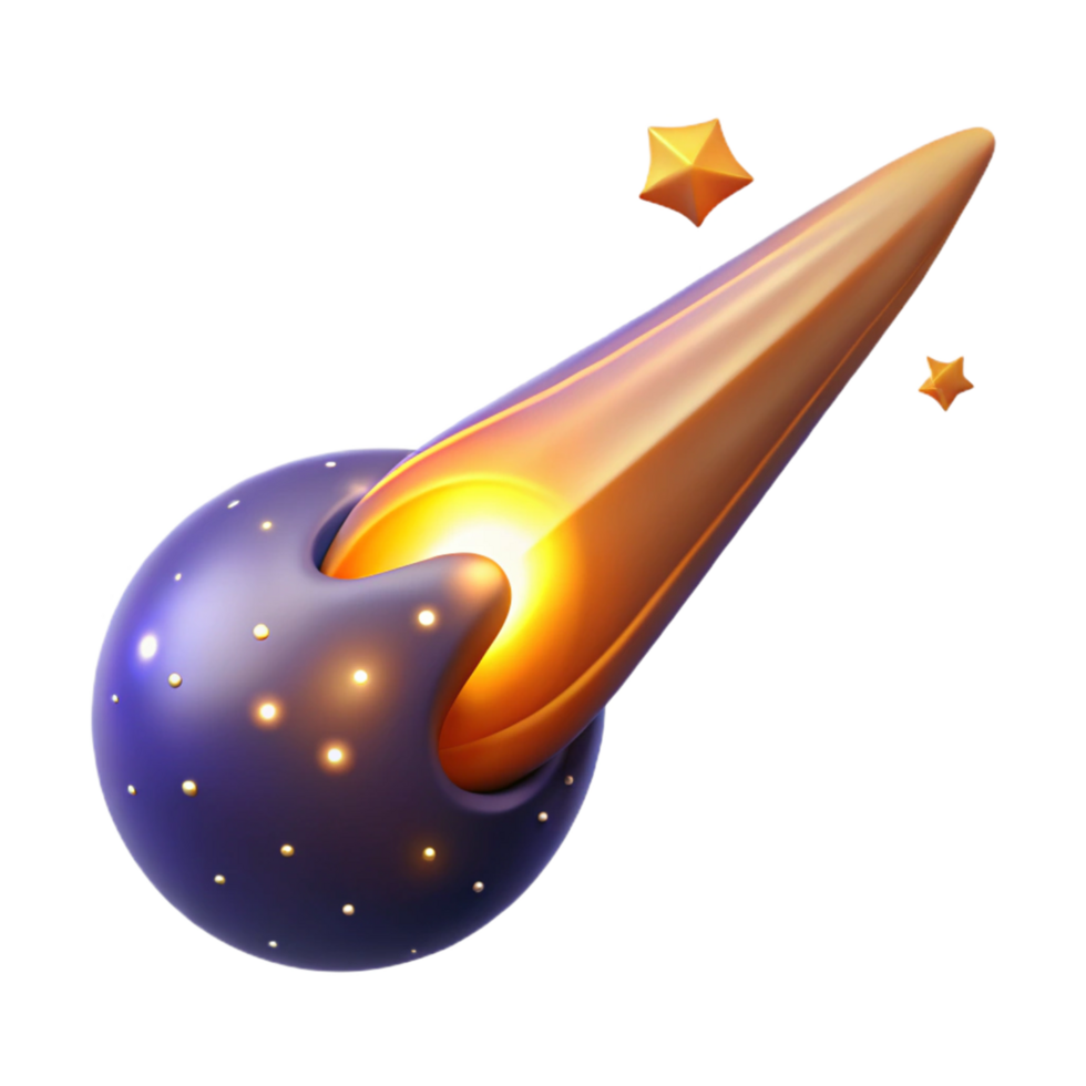 Celestial Comet A 3D Render of a Cosmic Event png