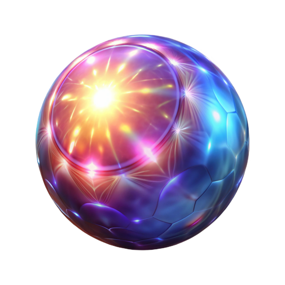 Luminous Orb Abstract Sphere with Glowing Energy and Geometric Patterns png