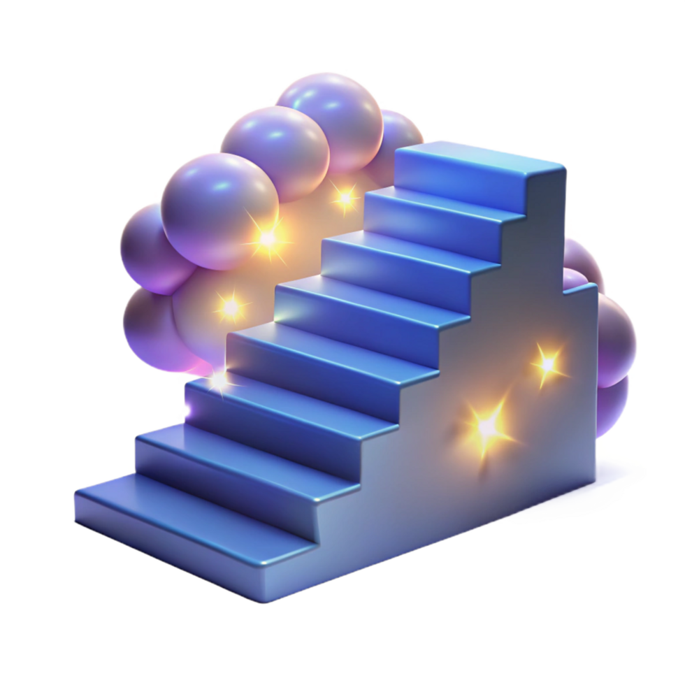 Ascending Steps to Success A Journey Through Illuminated Stages png