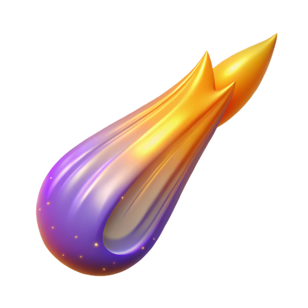 Abstract Cosmic Comet Gradient Color, 3D Render png