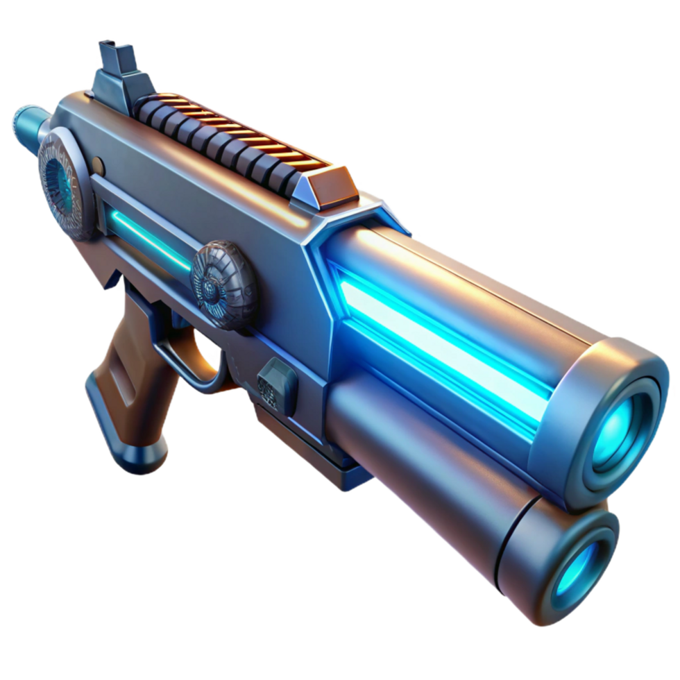 Futuristic Dual Barreled Energy Weapon Sci Fi Gun Design png