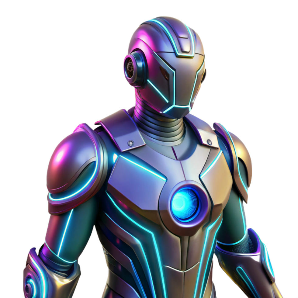 Futuristic Robot Neon Armor, Advanced Technology png