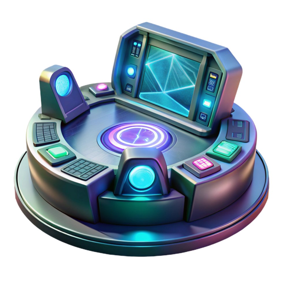 Futuristic Control Panel Interactive 3D Model of a Sci Fi Interface png