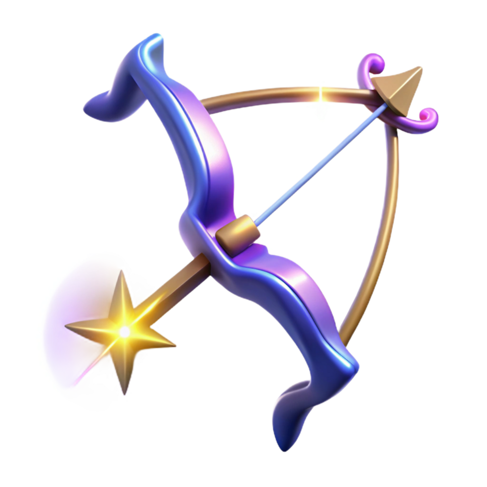 Celestial Bow A 3D Model of a Magical, Star tipped Archery Weapon png
