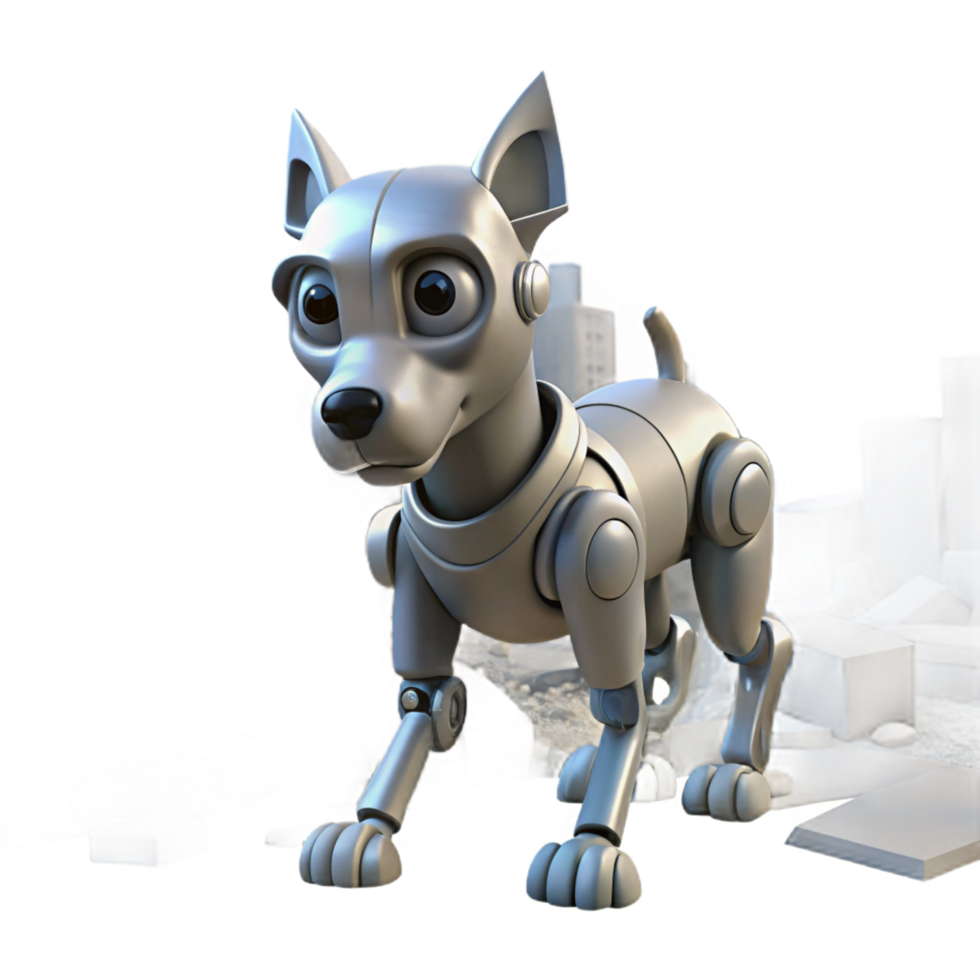 Robotic Canine in Urban Ruins A 3D Render png