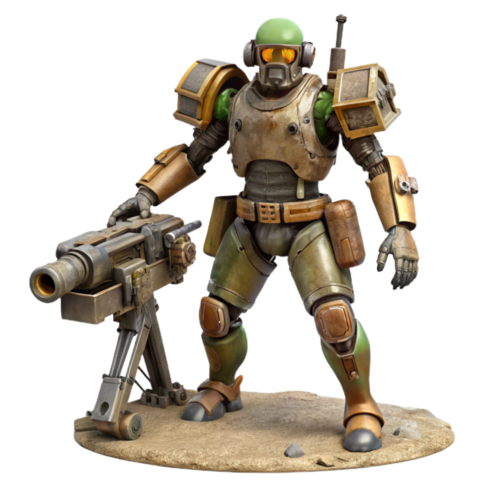 Combat Mech Post Apocalyptic War Machine with Heavy Weaponry png