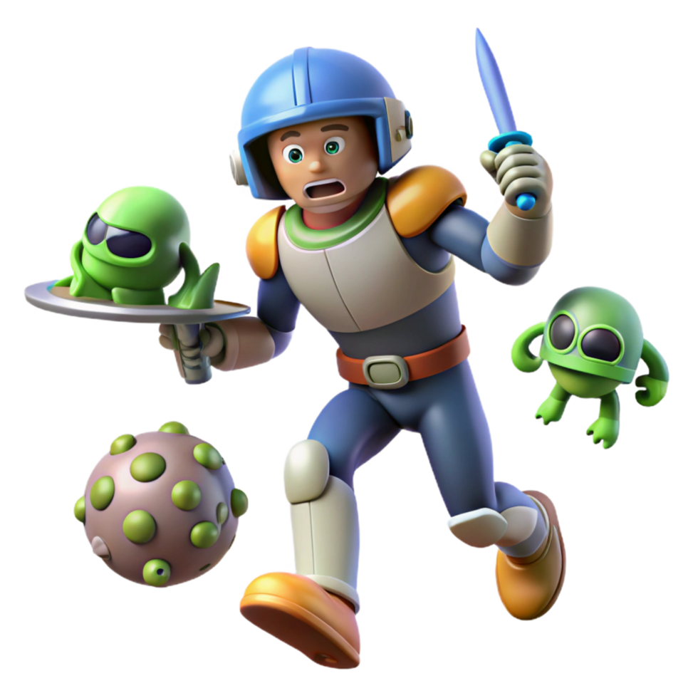 Space Explorer's Perilous Encounter with Alien Lifeforms png