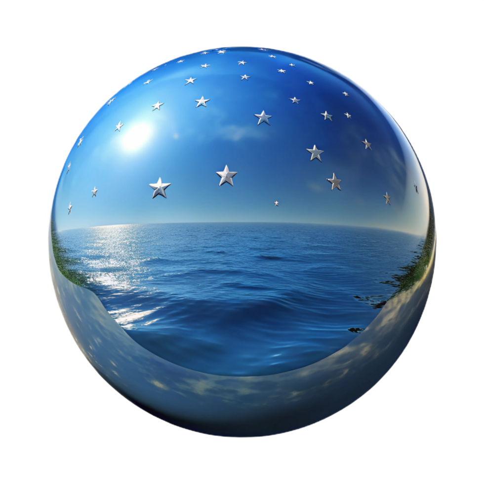 Celestial Ocean A Sphere of Stars and Sea png