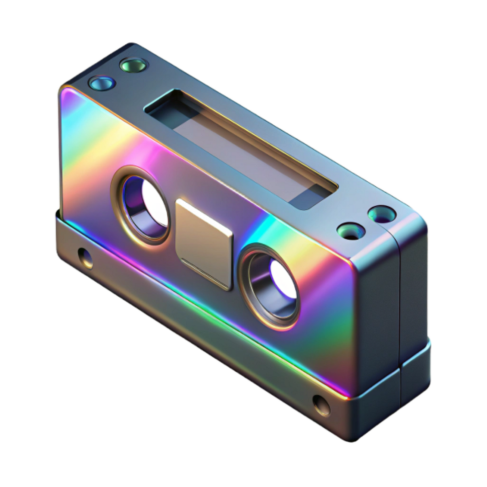 Iridescent Cassette Tape Render png