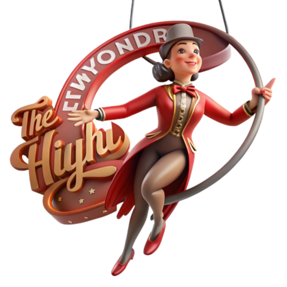 The High Flyer 3D Illustration Circus Performer on Aerial Hoop png