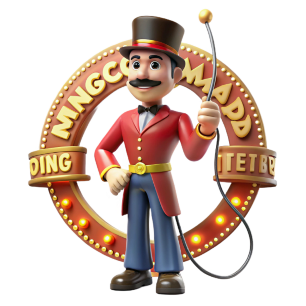 3D Illustration Ringmaster Circus Cartoon Character Game Asset png