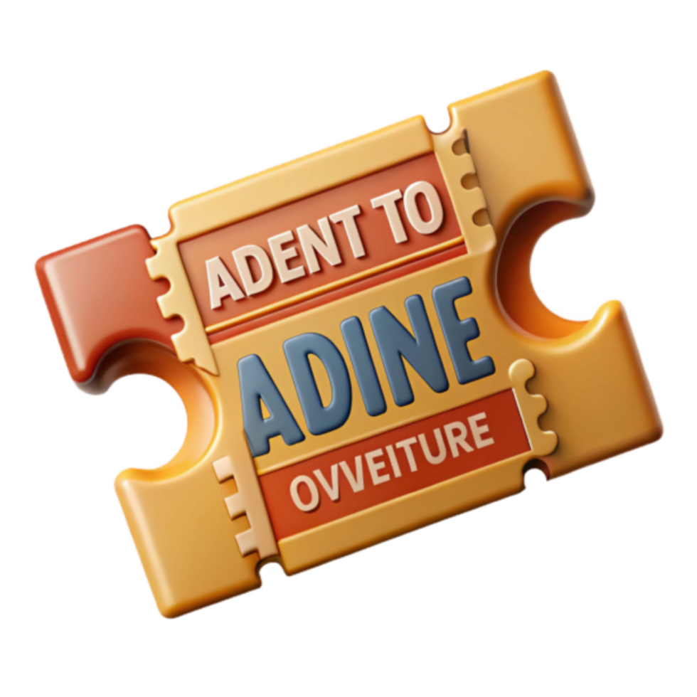 3D Render of Adventure Ticket A Journey to Adine png