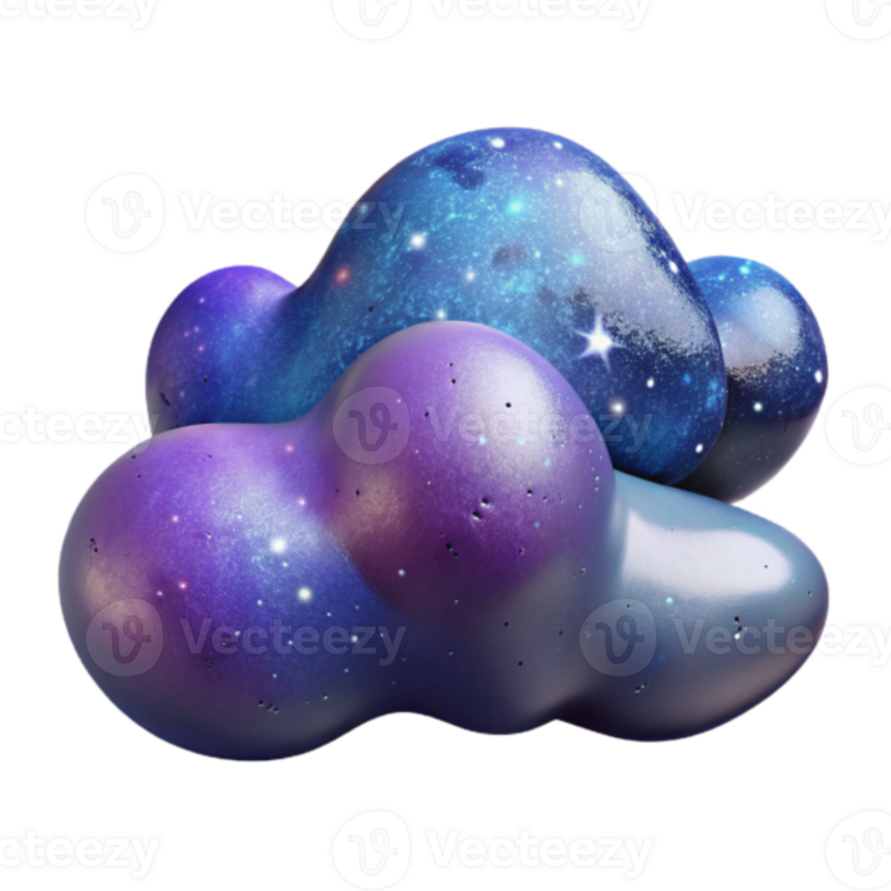 Cosmic Cloud 3D Render Abstract Galaxy Background Image png