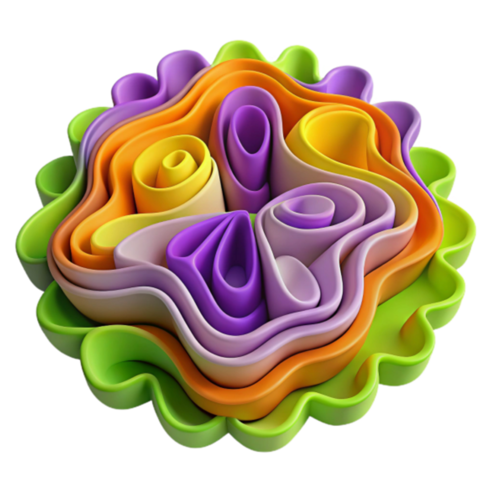 Abstract 3D Colorful Layered Swirls Design Background Image png