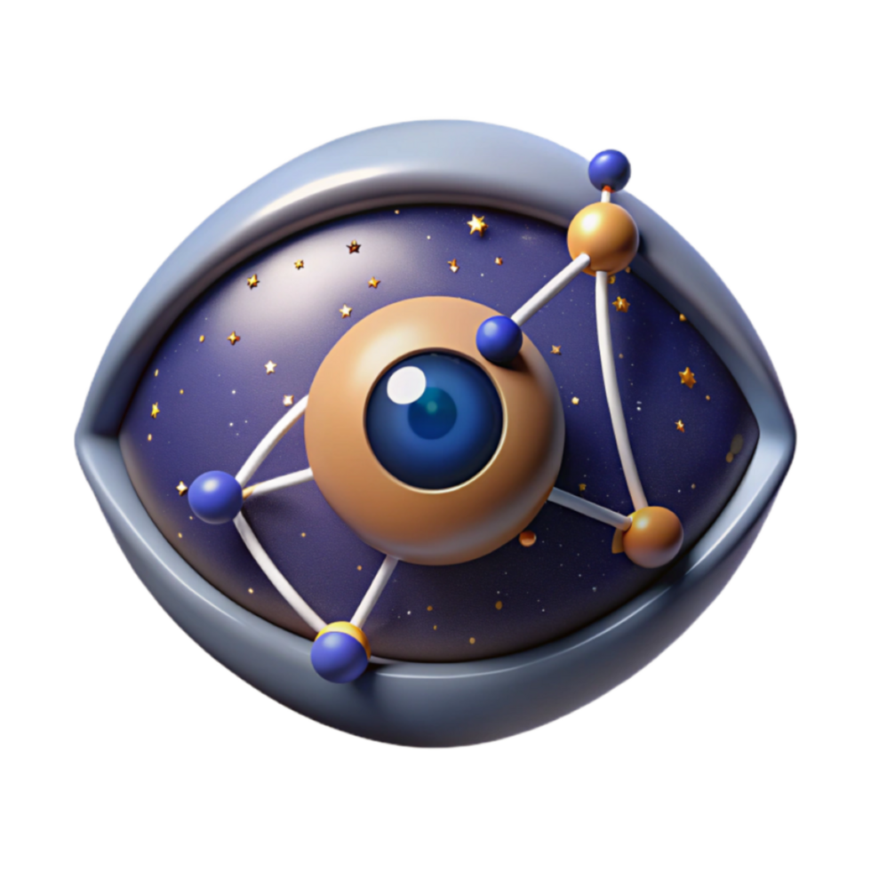 Cosmic Eye 3D Render Celestial Orb, Starry Night, Abstract Background Illustration png