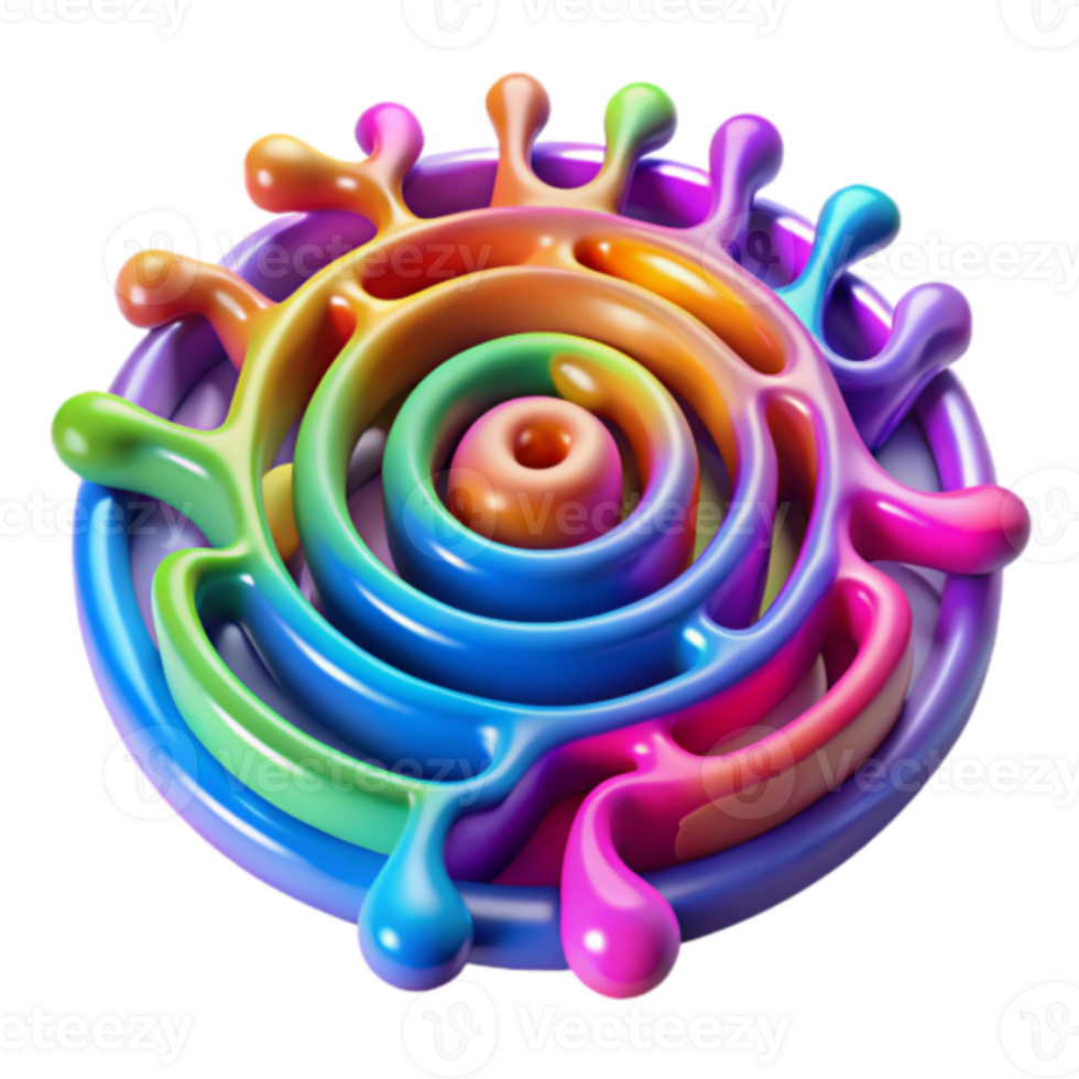 Vibrant Rainbow Spiral 3D Abstract Background Illustration png